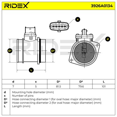 Air Mass Sensor RIDEX 3926A0134 3926A0134 - photo 8