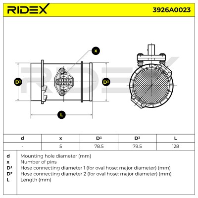 Air Mass Sensor RIDEX 3926A0023 3926A0023 - photo 6