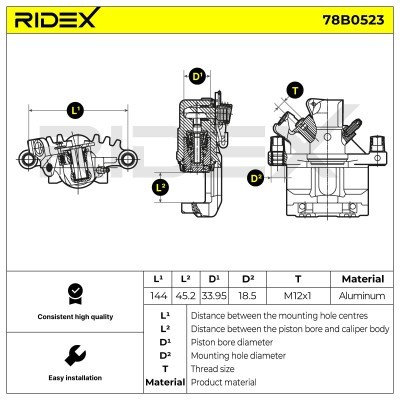 Brake Caliper RIDEX 78B0523 78B0523 - photo 2