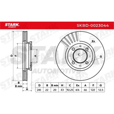 Brake Disc Stark SKBD-0023044 SKBD-0023044 - photo 3