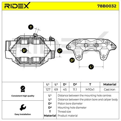 Brake Caliper RIDEX 78B0032 78B0032 - photo 4