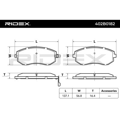 Brake Pads Set RIDEX 402B0182 402B0182 - photo 5