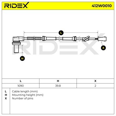 ABS Sensor RIDEX 412W0010 412W0010 - photo 3