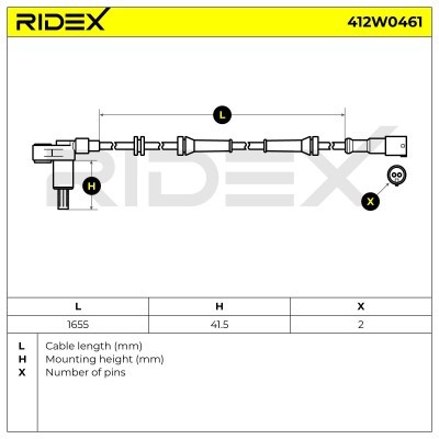 ABS Sensor RIDEX 412W0461 412W0461 - photo 6