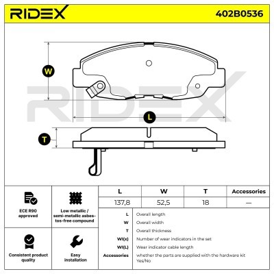 Brake Pads Set RIDEX 402B0536 402B0536 - photo 5