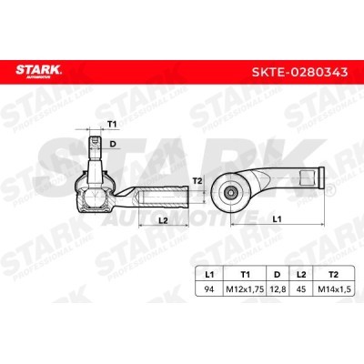 Tie Rod End Stark SKTE-0280343 SKTE-0280343 - photo 4