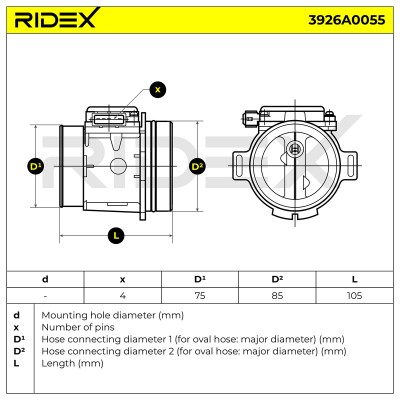 Air Mass Sensor RIDEX 3926A0055 3926A0055 - photo 6
