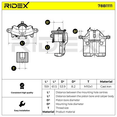 Brake Caliper RIDEX 78B1111 78B1111 - photo 6
