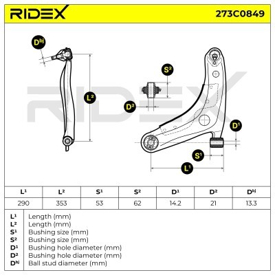 Control Arm RIDEX 273C0849 273C0849 - photo 5
