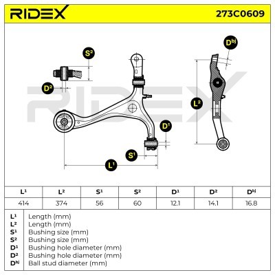 Control Arm RIDEX 273C0609 273C0609 - photo 3