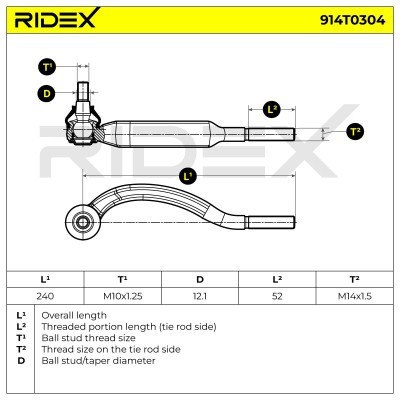 Tie Rod End RIDEX 914T0304 914T0304 - photo 7