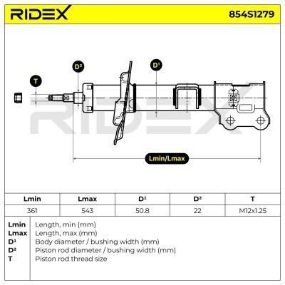 Shock Absorber RIDEX 854S1279 854S1279 - photo 6