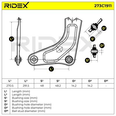 Control Arm RIDEX 273C1911 273C1911 - photo 6