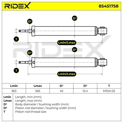 Shock Absorber RIDEX 854S1758 854S1758 - photo 7