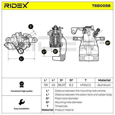Brake Caliper RIDEX 78B0088 78B0088 - photo 5