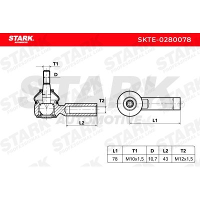 Tie Rod End Stark SKTE-0280078 SKTE-0280078 - photo 3