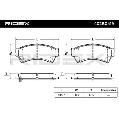 Brake Pads Set RIDEX 402B0419 402B0419 - photo 7