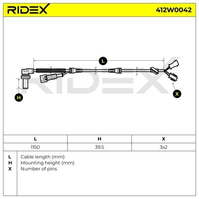 ABS Sensor RIDEX 412W0042 412W0042 - photo 6