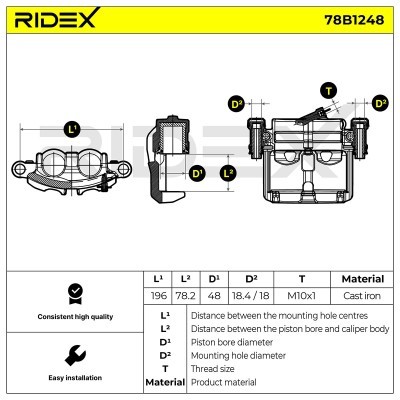 Brake Caliper RIDEX 78B1248 78B1248 - photo 5