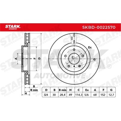 Brake Disc Stark SKBD-0022570 SKBD-0022570 - photo 3