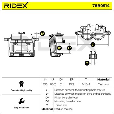 Brake Caliper RIDEX 78B0514 78B0514 - photo 7
