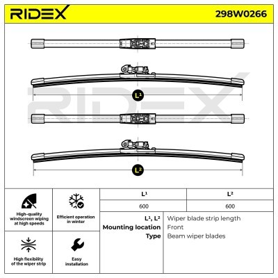 Wiper Blade RIDEX 298W0266 298W0266 - photo 6