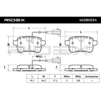 Brake Pads Set RIDEX 402B0534 402B0534 - photo 3