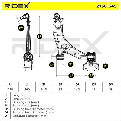 Control Arm RIDEX 273C1345 273C1345 - photo 5