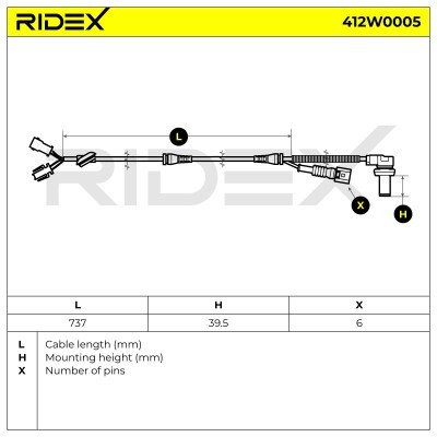 ABS Sensor RIDEX 412W0005 412W0005 - photo 7