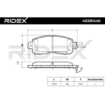 Brake Pads Set RIDEX 402B1446 402B1446 - photo 6