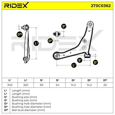 Control Arm RIDEX 273C0362 273C0362 - photo 4