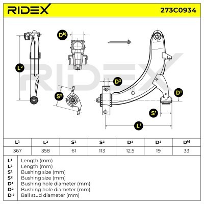 Control Arm RIDEX 273C0934 273C0934 - photo 7