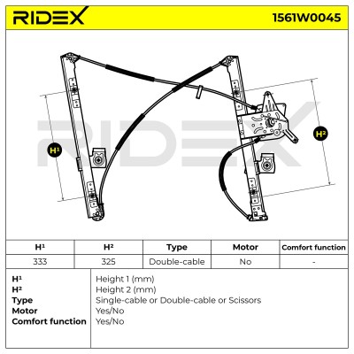 Window Regulator RIDEX 1561W0045 1561W0045 - photo 7