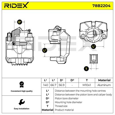 Brake Caliper RIDEX 78B2204 78B2204 - photo 6