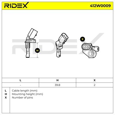 ABS Sensor RIDEX 412W0009 412W0009 - photo 5