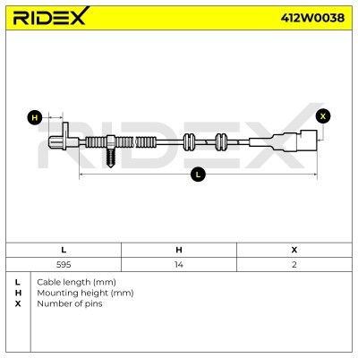 ABS Sensor RIDEX 412W0038 412W0038 - photo 4