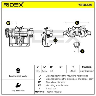 Brake Caliper RIDEX 78B1226 78B1226 - photo 7