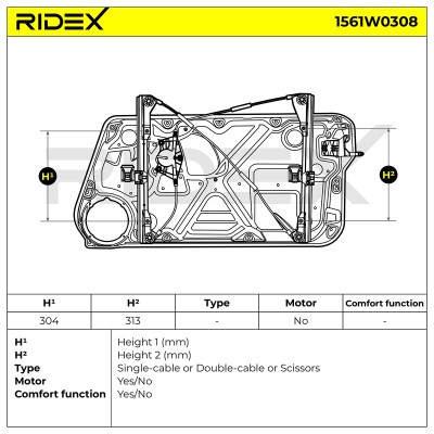 Window Regulator RIDEX 1561W0308 1561W0308 - photo 7
