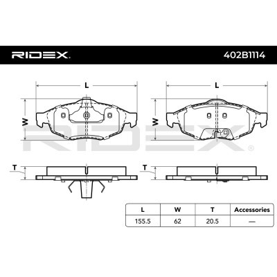 Brake Pads Set RIDEX 402B1114 402B1114 - photo 5