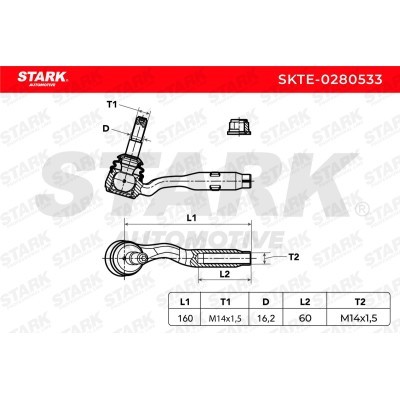 Tie Rod End Stark SKTE-0280533 SKTE-0280533 - photo 3