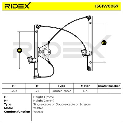 Window Regulator RIDEX 1561W0067 1561W0067 - photo 6