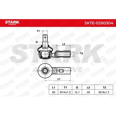 Tie Rod End Stark SKTE-0280304 SKTE-0280304 - photo 4