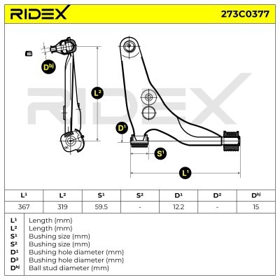 Control Arm RIDEX 273C0377 273C0377 - photo 7