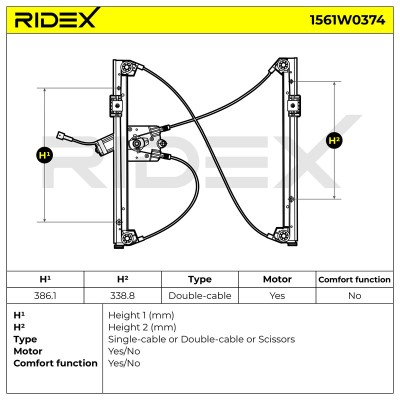 Window Regulator RIDEX 1561W0374 1561W0374 - photo 6