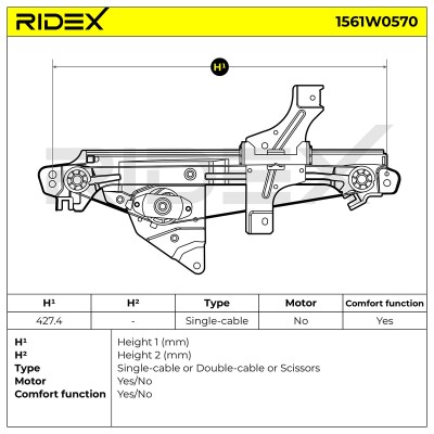 Window Regulator RIDEX 1561W0570 1561W0570 - photo 7