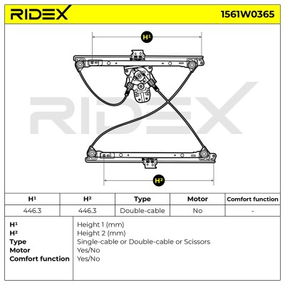 Window Regulator RIDEX 1561W0365 1561W0365 - photo 5