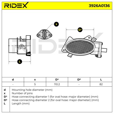 Air Mass Sensor RIDEX 3926A0136 3926A0136 - photo 6