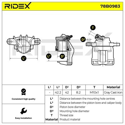 Brake Caliper RIDEX 78B0983 78B0983 - photo 5