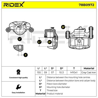 Brake Caliper RIDEX 78B0972 78B0972 - photo 7