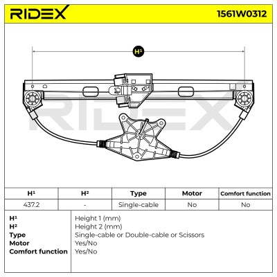 Window Regulator RIDEX 1561W0312 1561W0312 - photo 5
